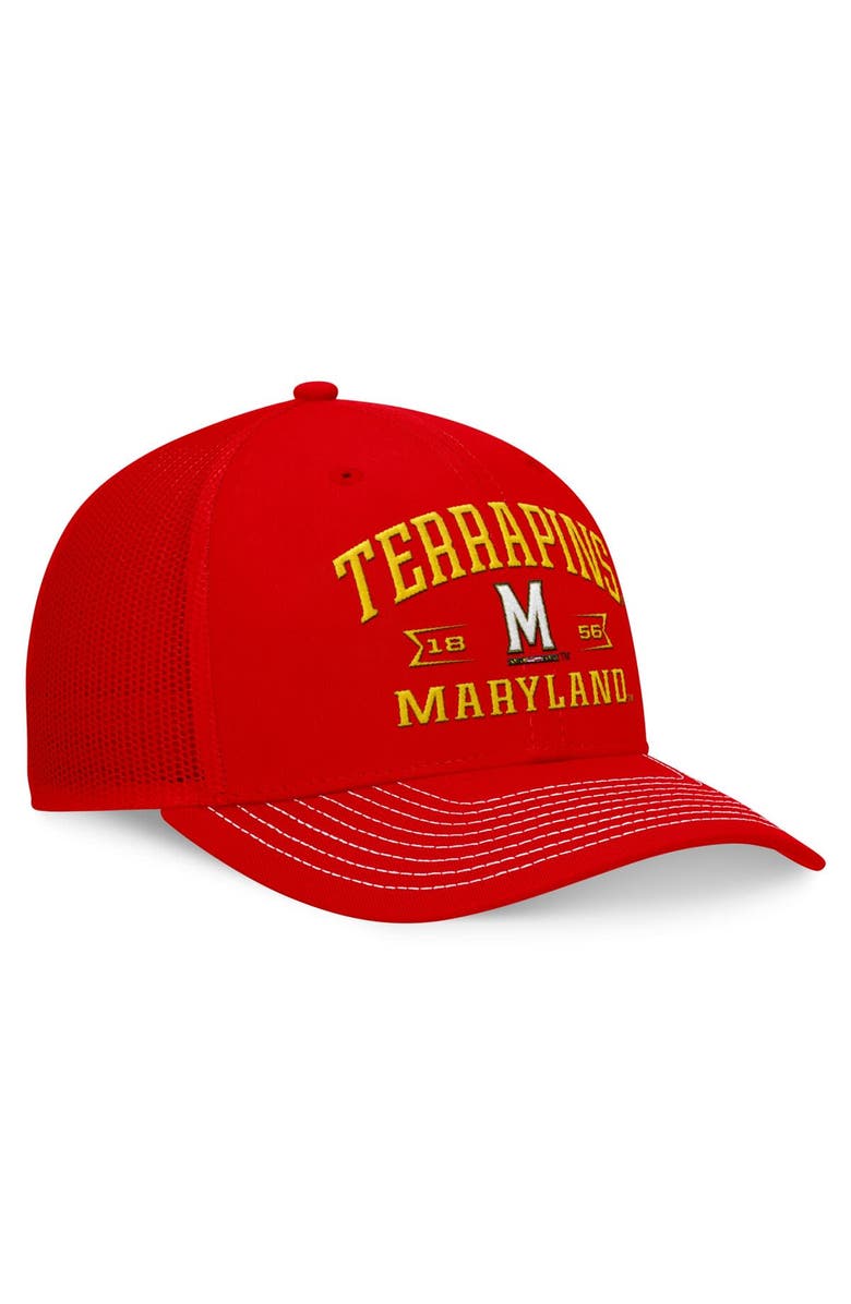 TOP OF THE WORLD Men's Top of the World Red Maryland Terrapins Carson Trucker Adjustable Hat, Alternate, color, Red