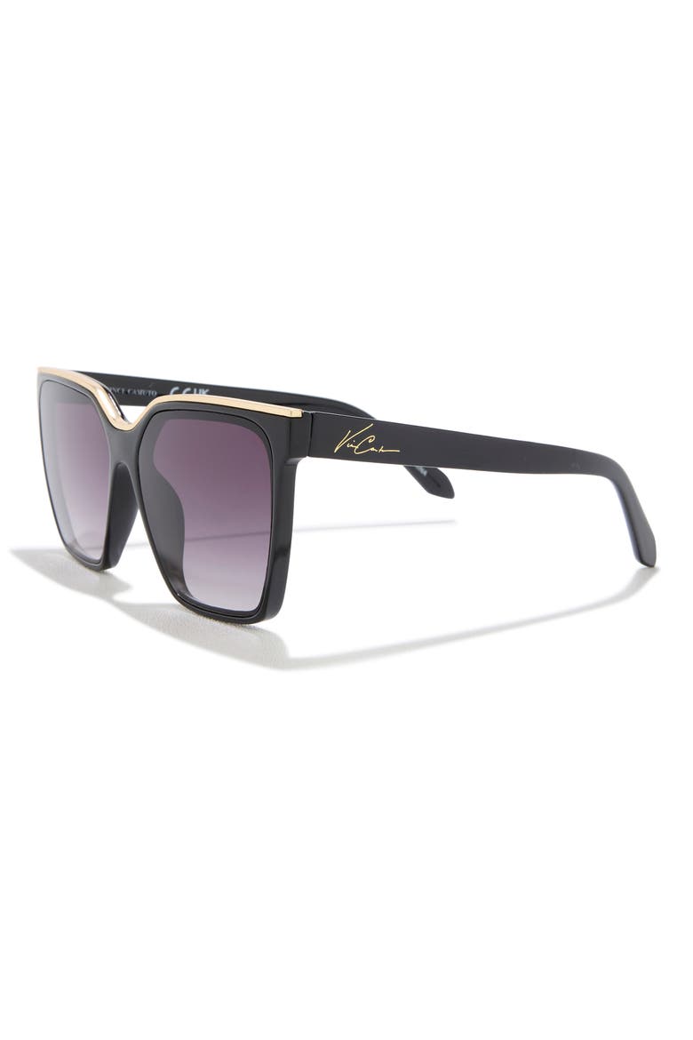 136mm Square Sunglasses, Alternate, color, BLACK