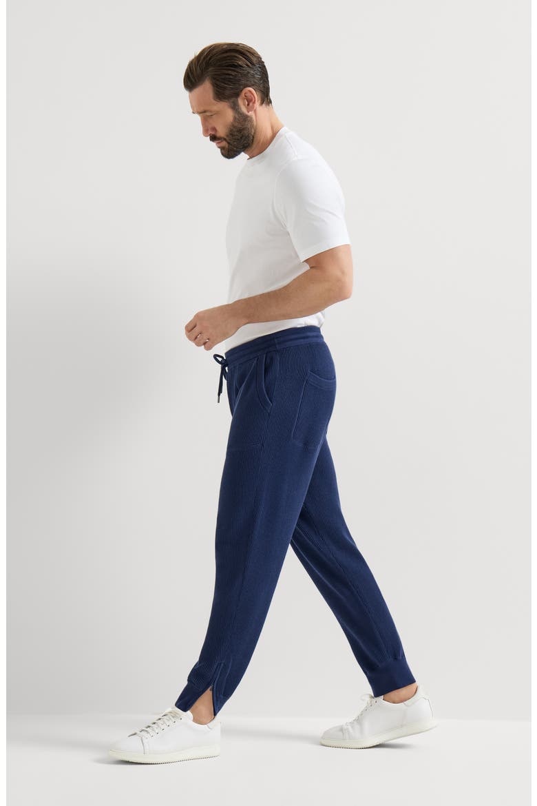 Cotton knit trousers, Alternate, color, Azure
