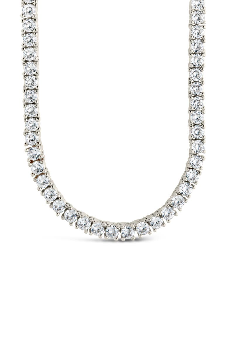 Cubic Zirconia Tennis Necklace, Alternate, color, SILVER
