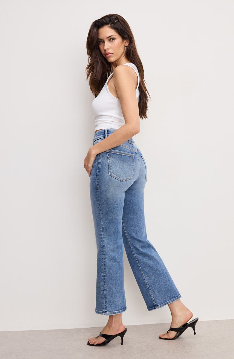 Good American Always Fits Good Legs Crop Mini Bootcut Jeans, Alternate, color, Indigo953