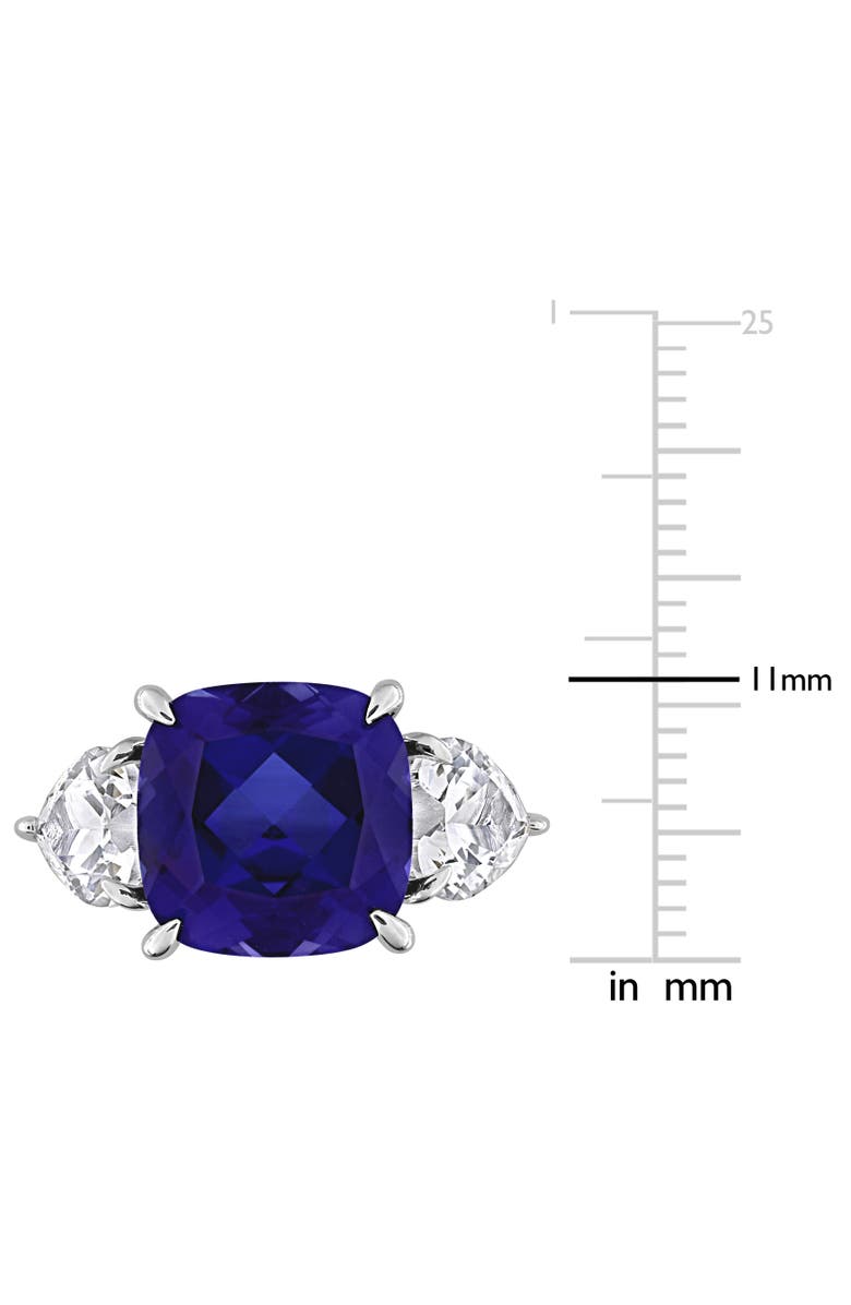 Julianna B. Lab-Created Sapphire 3-Stone Ring Sterling Silver, Alternate, color, Sapphire