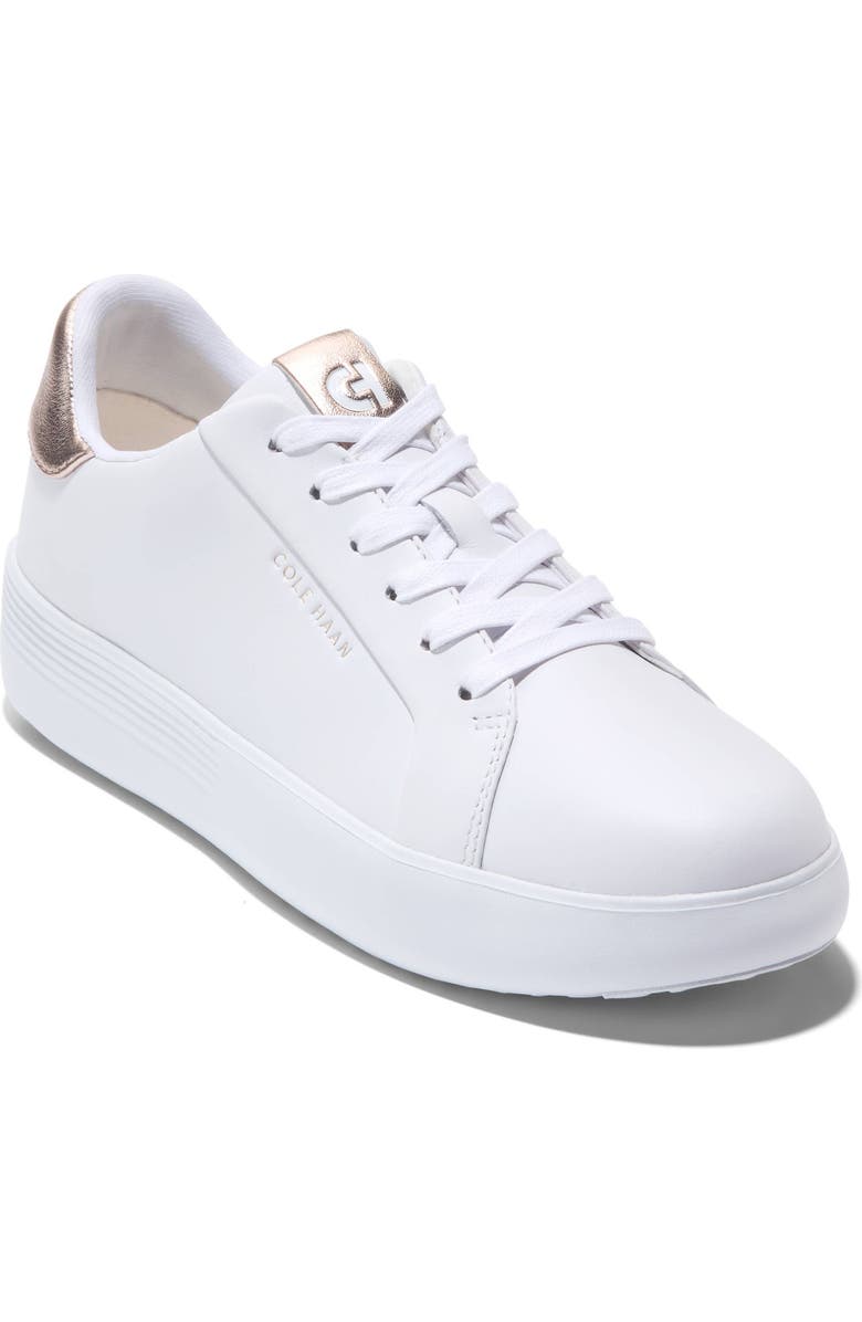 Cole Haan Grand Crosscourt Joy Platform Sneaker, Main, color, Optic White/ Rose Gold