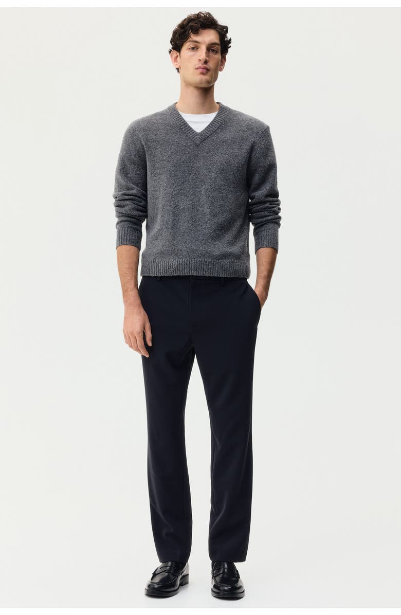 H&M Slim Fit Tailored Trousers, Alternate, color, Navy Blue