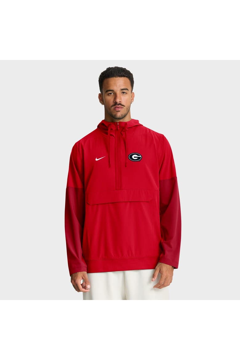 Men's Nike Red Georgia Bulldogs Anorak Half-Zip Hoodie Jacket, Main, color, Red