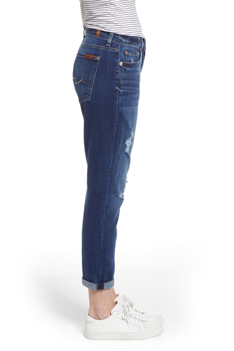7 For All Mankind® Josefina Boyfriend Jeans, Alternate, color, BROKEN TWILL VANITY W/ DESTROY