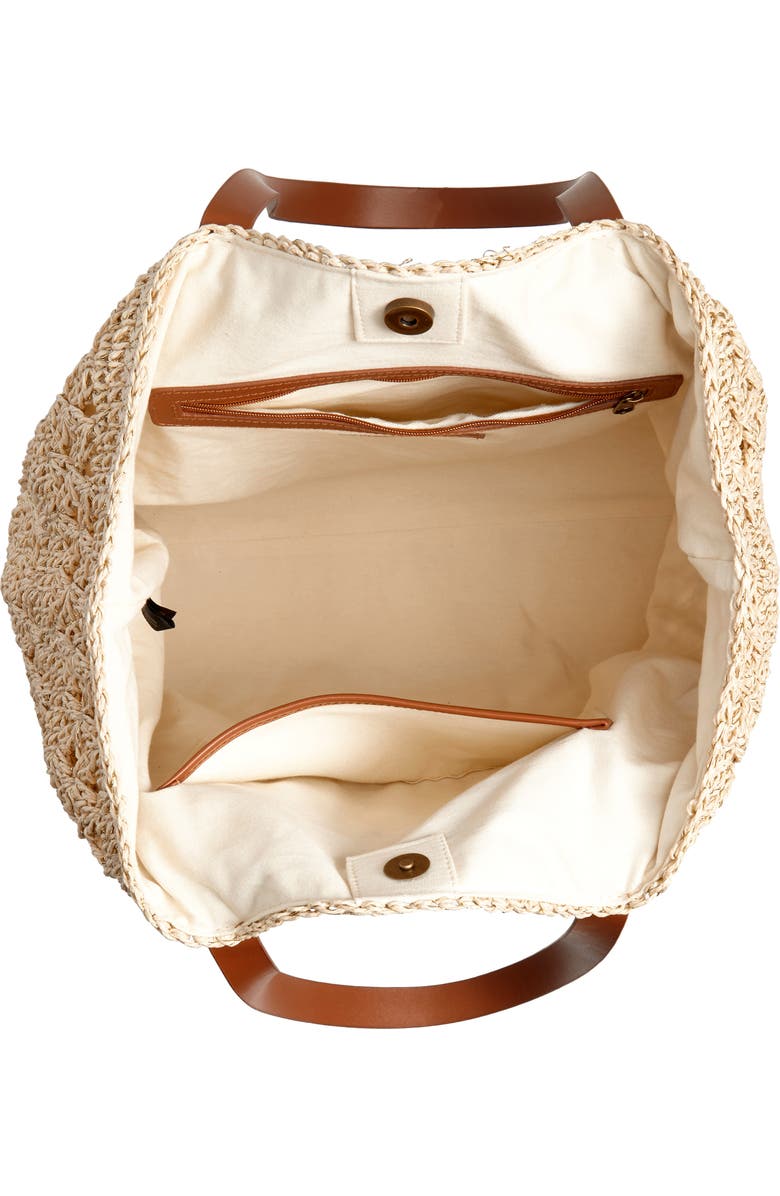 Nordstrom Packable Metallic Thread Woven Raffia Tote, Alternate, color,