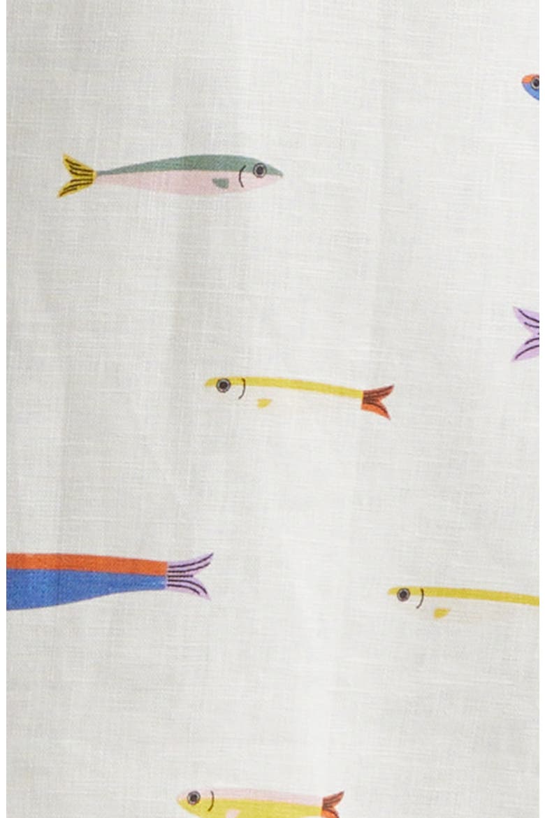 laura linen mini dress pop sardines ivory Staud Laura Linen Mini Dress Pop Sardines Ivory