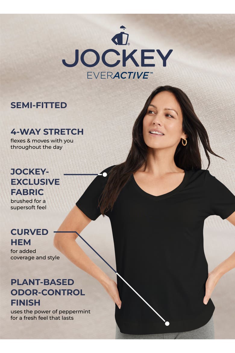 Womens EverActive V-Neck Tee, Alternate, color, Black