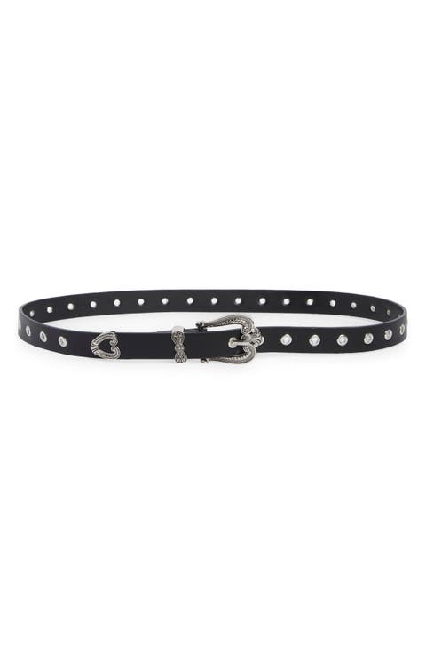 Faux Leather Grommet Belt
