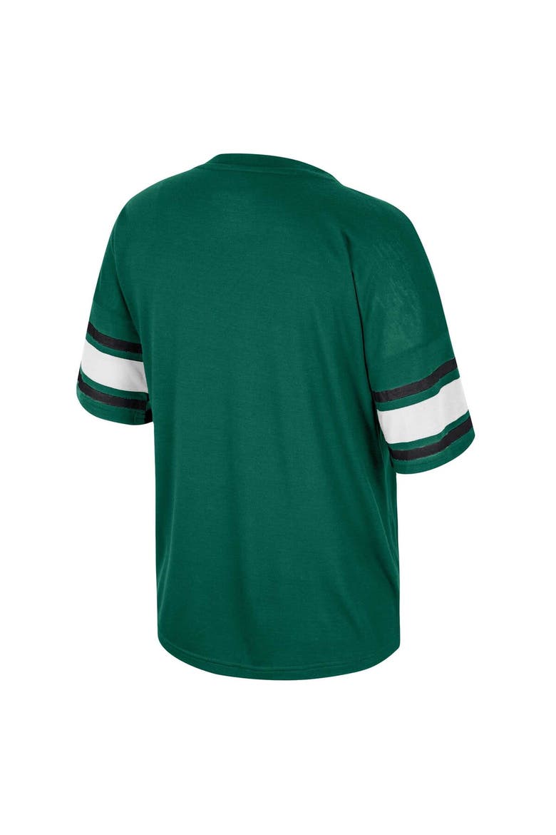 Women's Colosseum Green Michigan State Spartans I'm Gliding Here Rhinestone T-Shirt, Alternate, color, Green