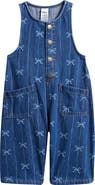 NEXT Kids' Bow Pattern Denim Overalls