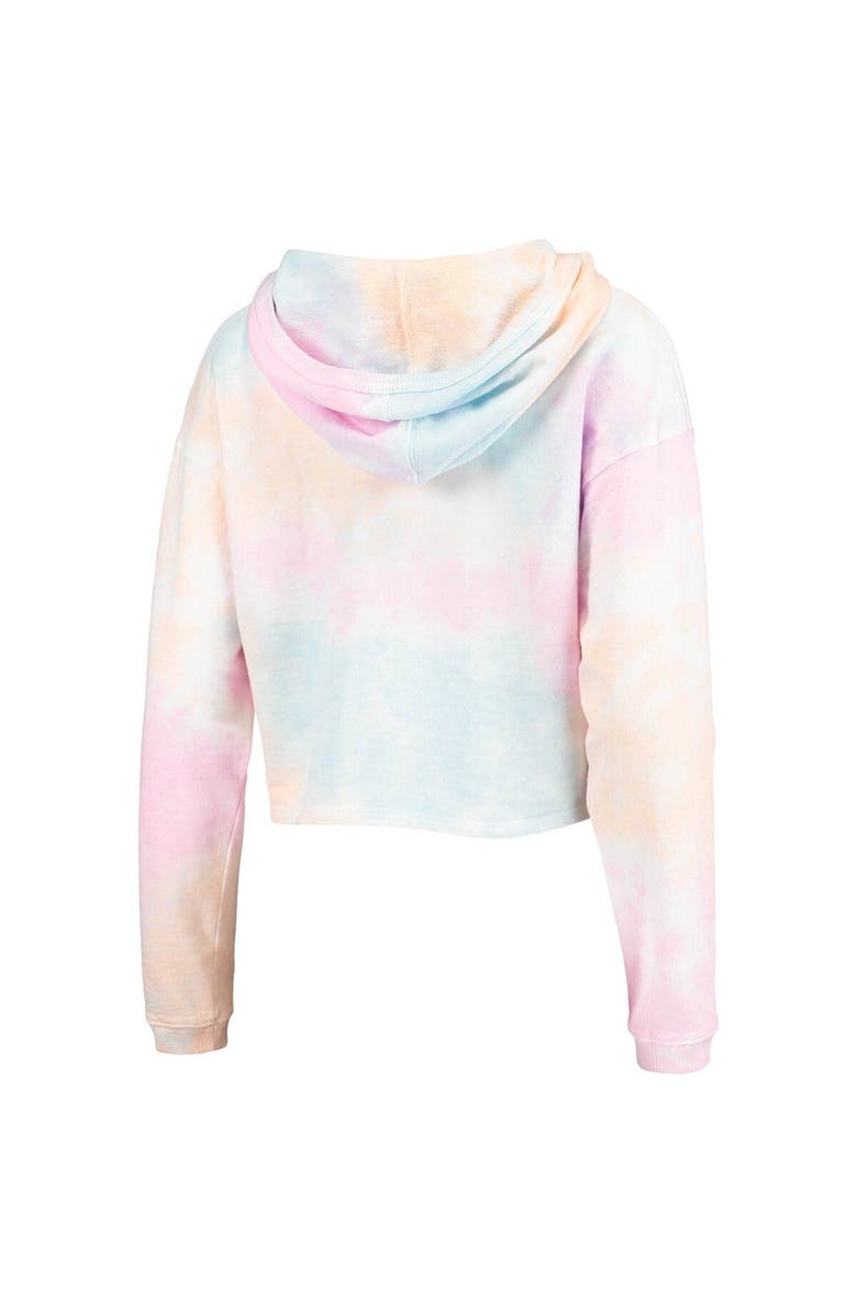 LEAGUE COLLEGIATE WEAR Women's League Collegiate Wear Pink/White Nebraska Huskers Tie-Dye Cropped Pullover Hoodie, Alternate, color, Pink