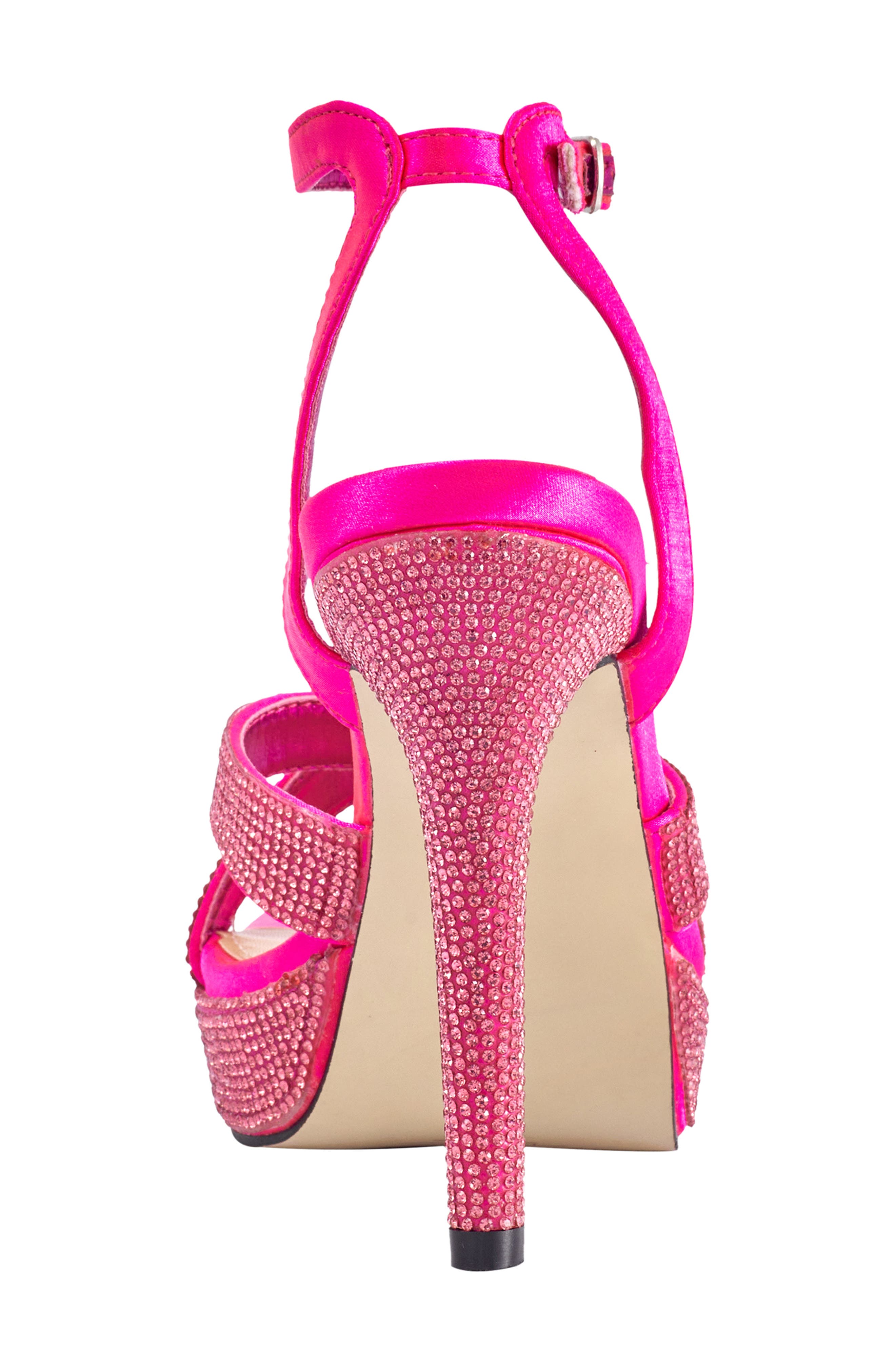Rhinestone Platform Sandal, Alternate, color, FUCHSIA
