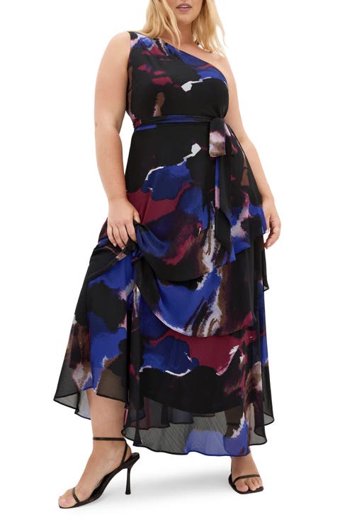 Rendezvous Tiered Ruffle Dress (Plus)