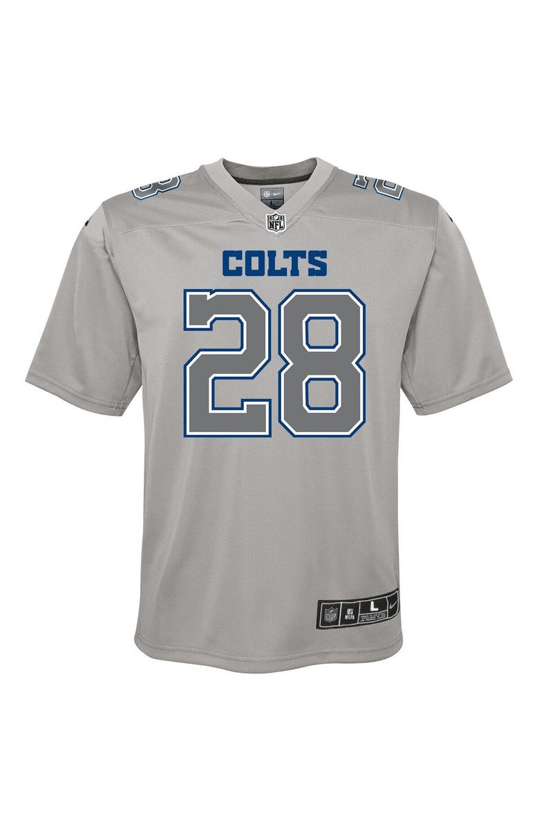 Nike Youth Nike Jonathan Taylor Gray Indianapolis Colts Atmosphere Game Jersey, Alternate, color, Gray