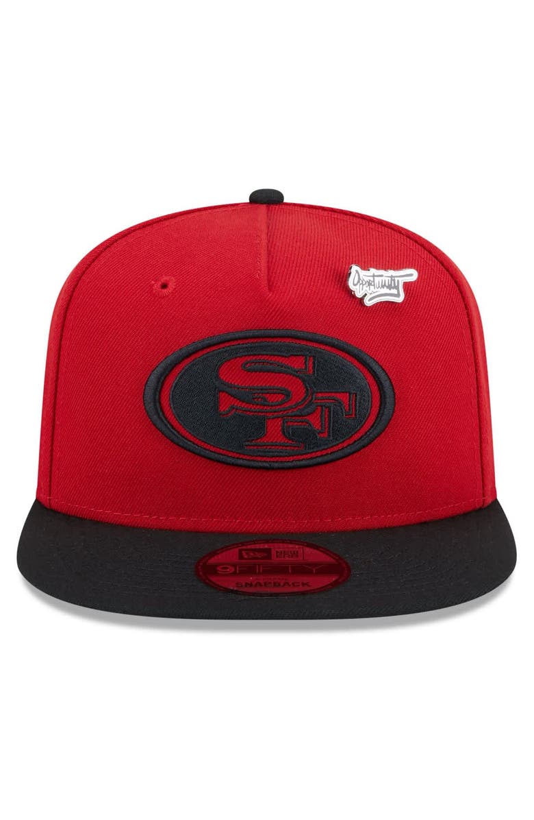 New Era Men's New Era Scarlet/Black San Francisco 49ers 2024 Inspire Change A-Frame 9FIFTY Snapback Hat, Alternate, color, 