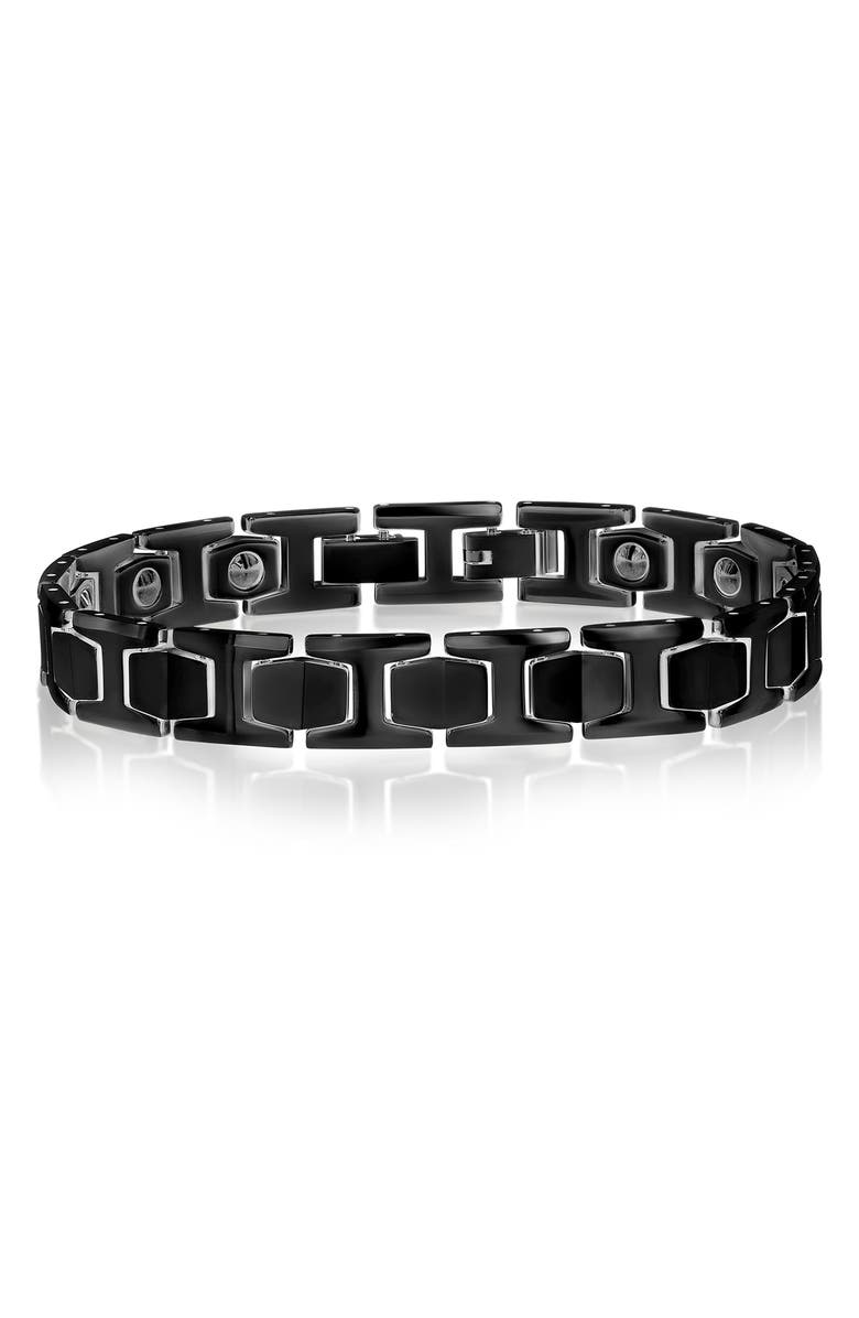 BLACKJACK Men's Polished Magnetic Bracelet, Main, color, Black