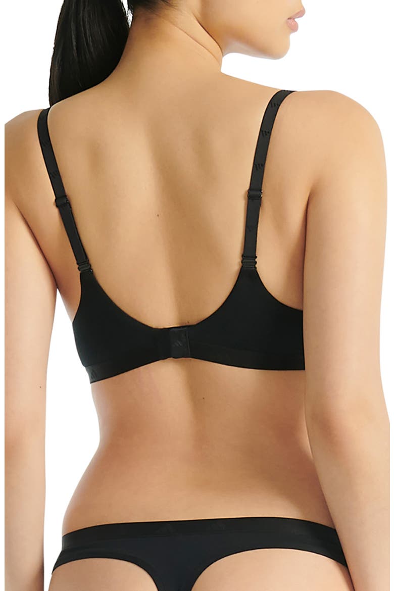 Underwire Stretch Cotton Push-Up T-Shirt Bra, Alternate, color, BLACK