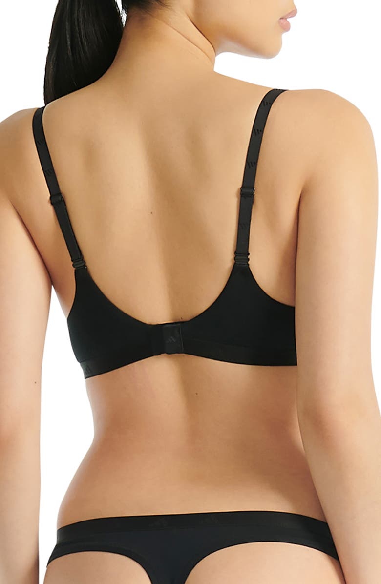 adidas Originals Underwire Stretch Cotton Push-Up T-Shirt Bra, Alternate, color, Black