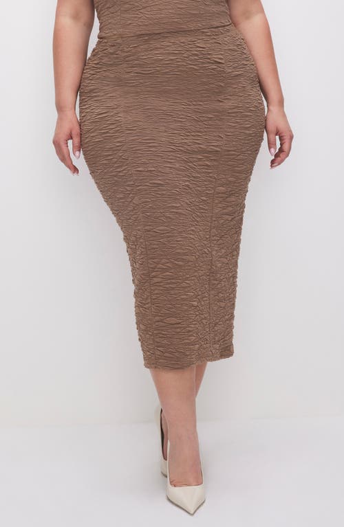 Good American Textured Midi Skirt In Putty001