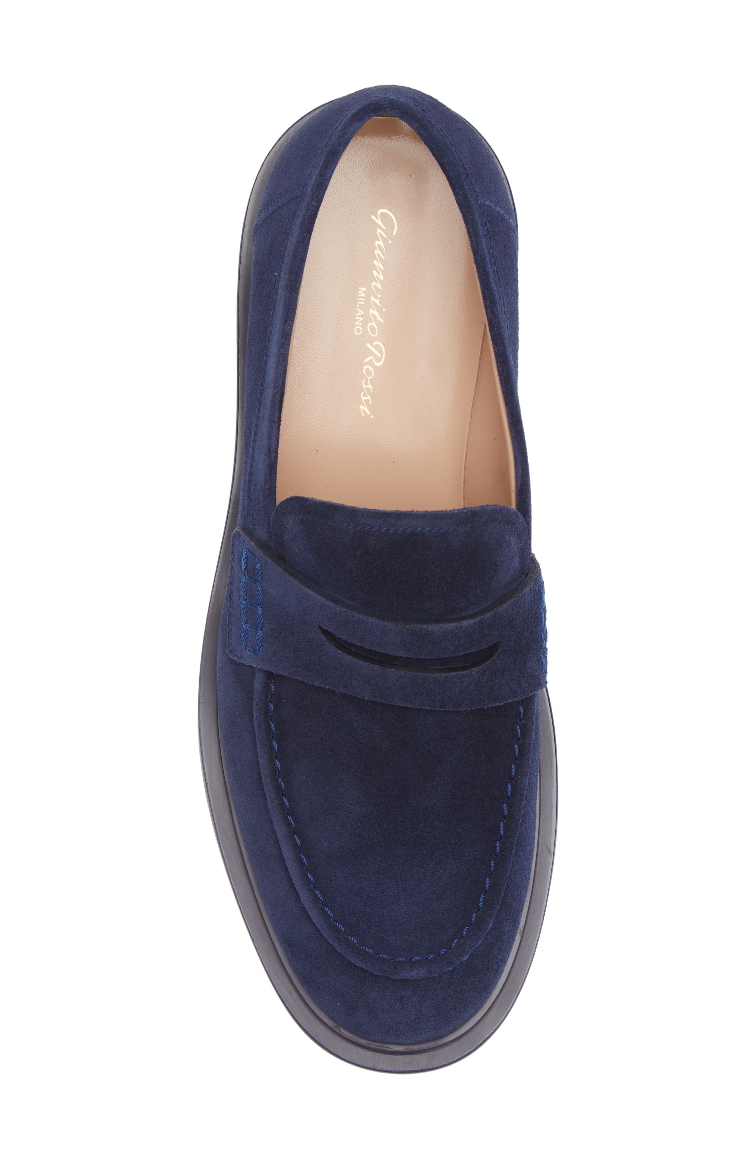 Gianvito Rossi Harris Penny Loafer, Alternate, color, Navy