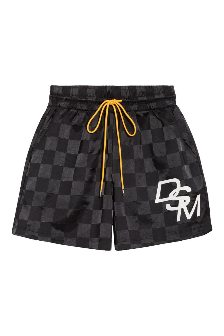 Checkered Shorts, Alternate, color, BLACK