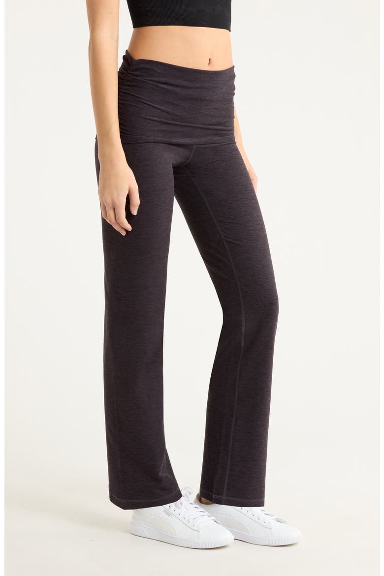 Renew Foldover Straight Leg Pants, Alternate, color, BLACK MELANGE