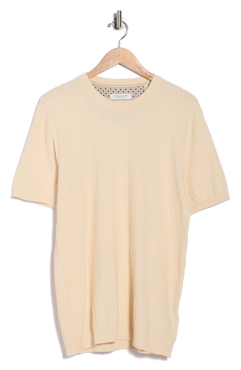 DENIM AND FLOWER Textured Short Sleeve Sweater, Alternate, color, 