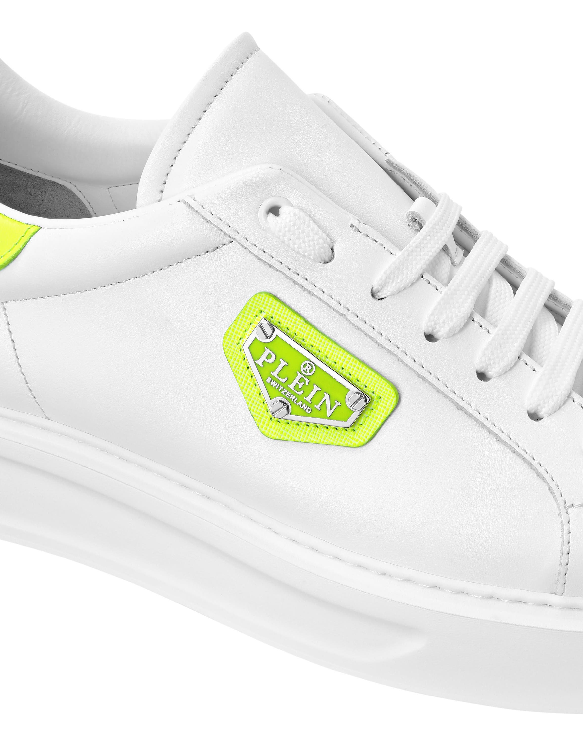 Low-Top Sneakers Titan Plein Unisex, Alternate, color, White/yellowfluo