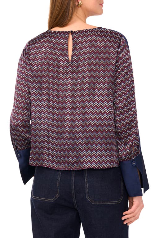 Vince Camuto Flared Sleeve Top In Purple