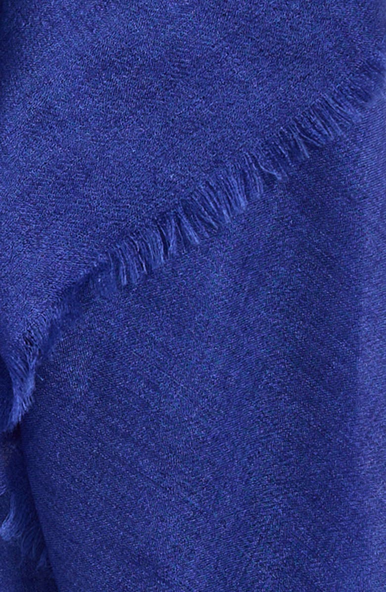 Akris Cashmere & Silk Fringe Scarf, Alternate, color, Royal Blue