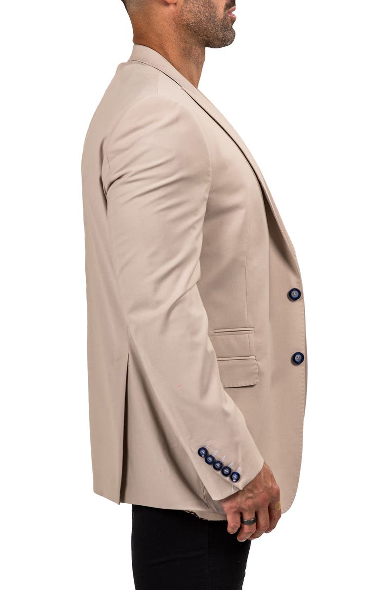 Maceoo Descartes Marthyr0004 Brown Stretch Peak Lapel Blazer, Alternate, color, Brown