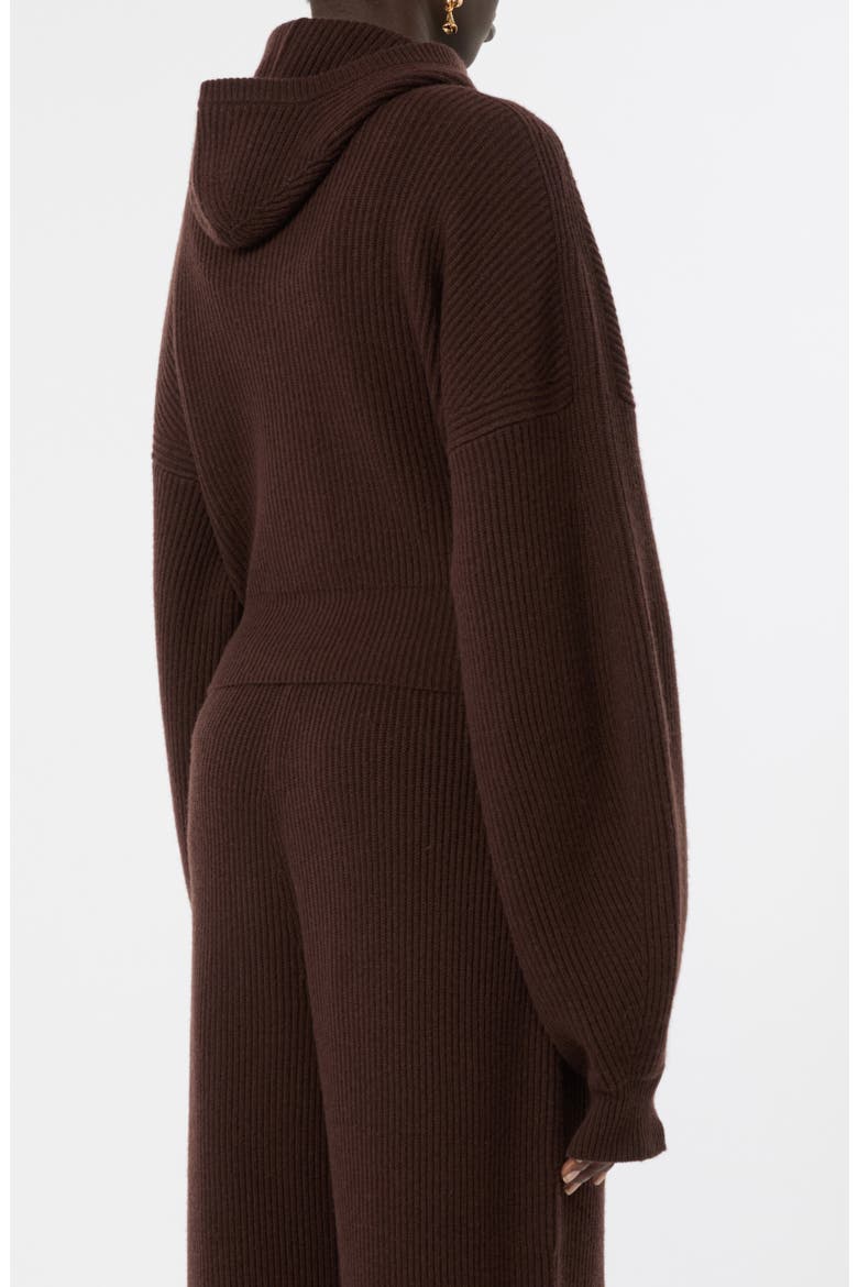 Balco Wool & Cashmere Zip Cardigan, Alternate, color, CHOCOLATE