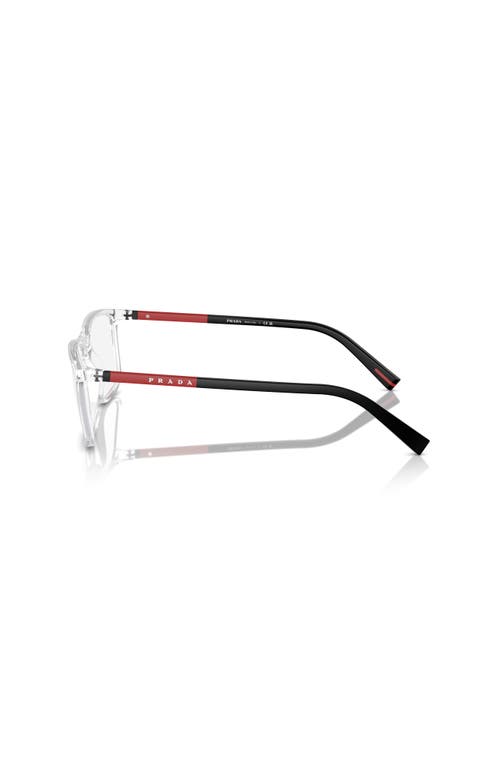 Prada Linea Rossa 57mm Rectangle Optical Glasses In Brown