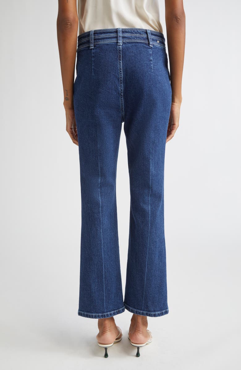 Cinq à Sept Dorothea Contrast Crease Wide Leg Ankle Jeans, Alternate, color, Oceane/ Ivory