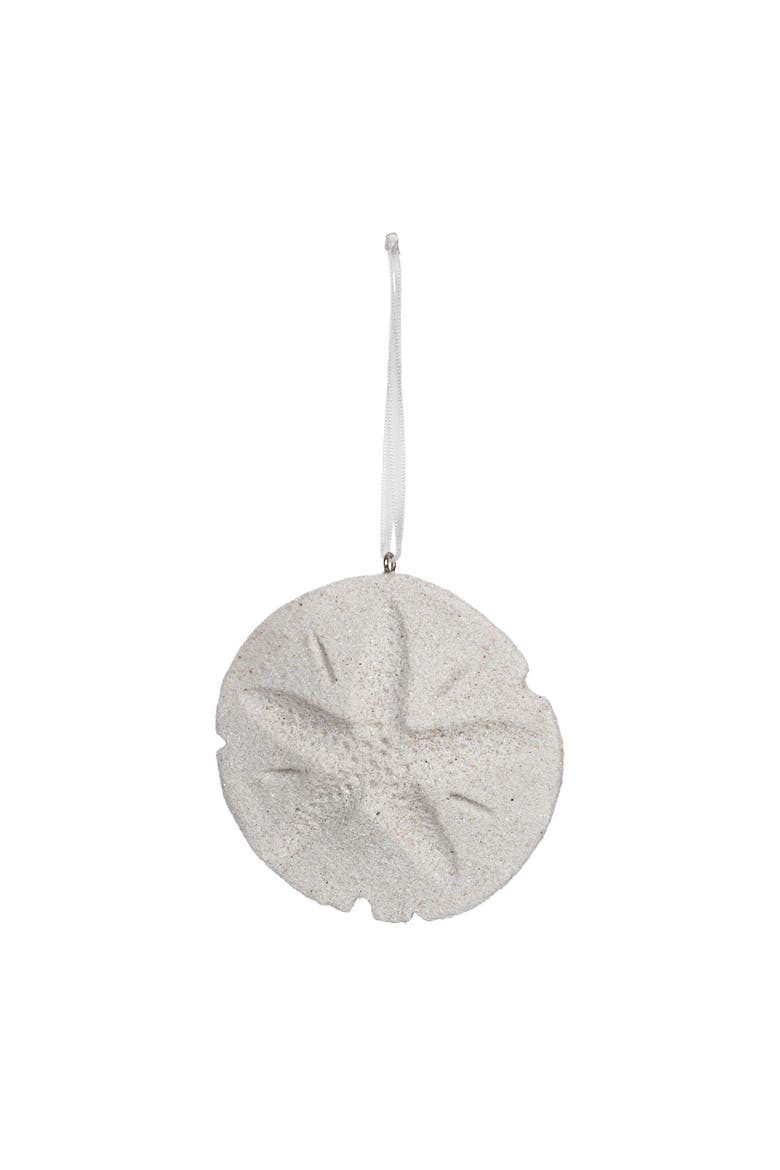 Sandy Sand Dollar Tree Ornament, Main, color, White