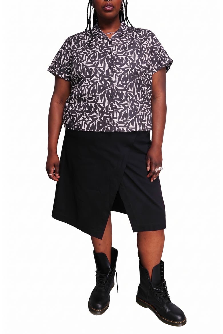 The Everyday Camp Button Up, Alternate, color, PAINT STROKE WHITE