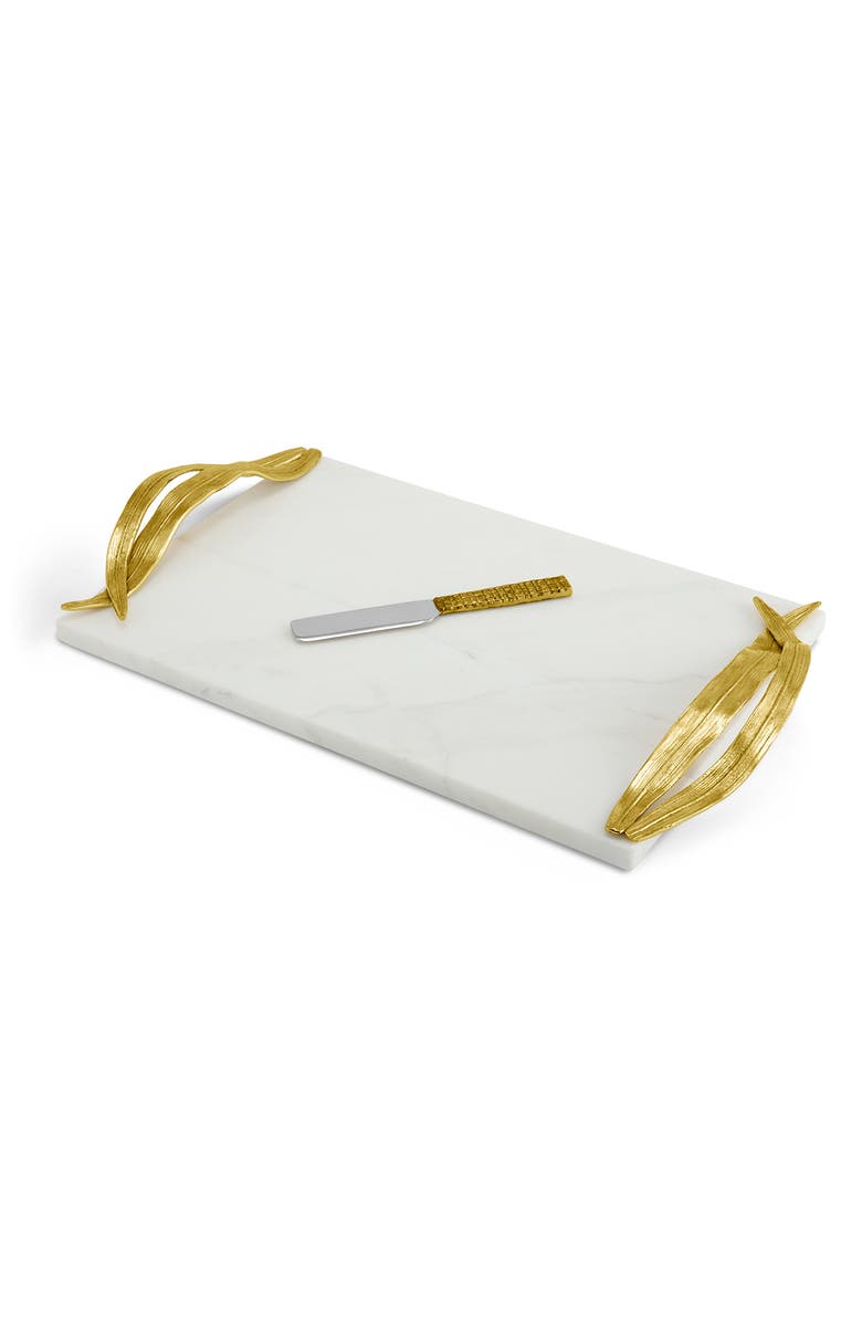 Michael Aram Palm Cheese Board & Knife, Alternate, color, White