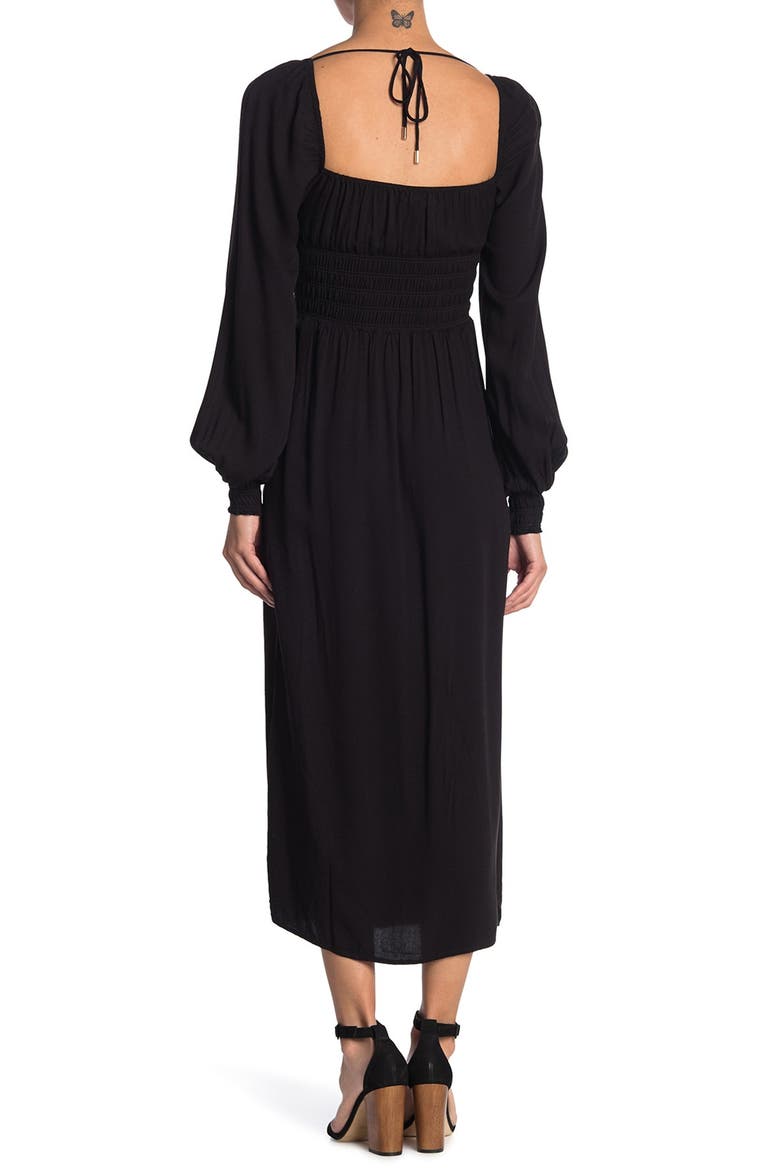 Miro Leopard Print Long Sleeve Dress, Alternate, color, NOIR