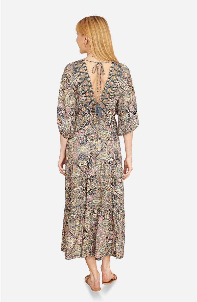 Yumi Paisley Print Midi Kimono Dress, Alternate, color, Multi