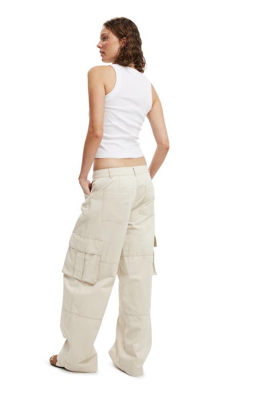 Cotton On Benny Cargo Pant In Washed Ecru