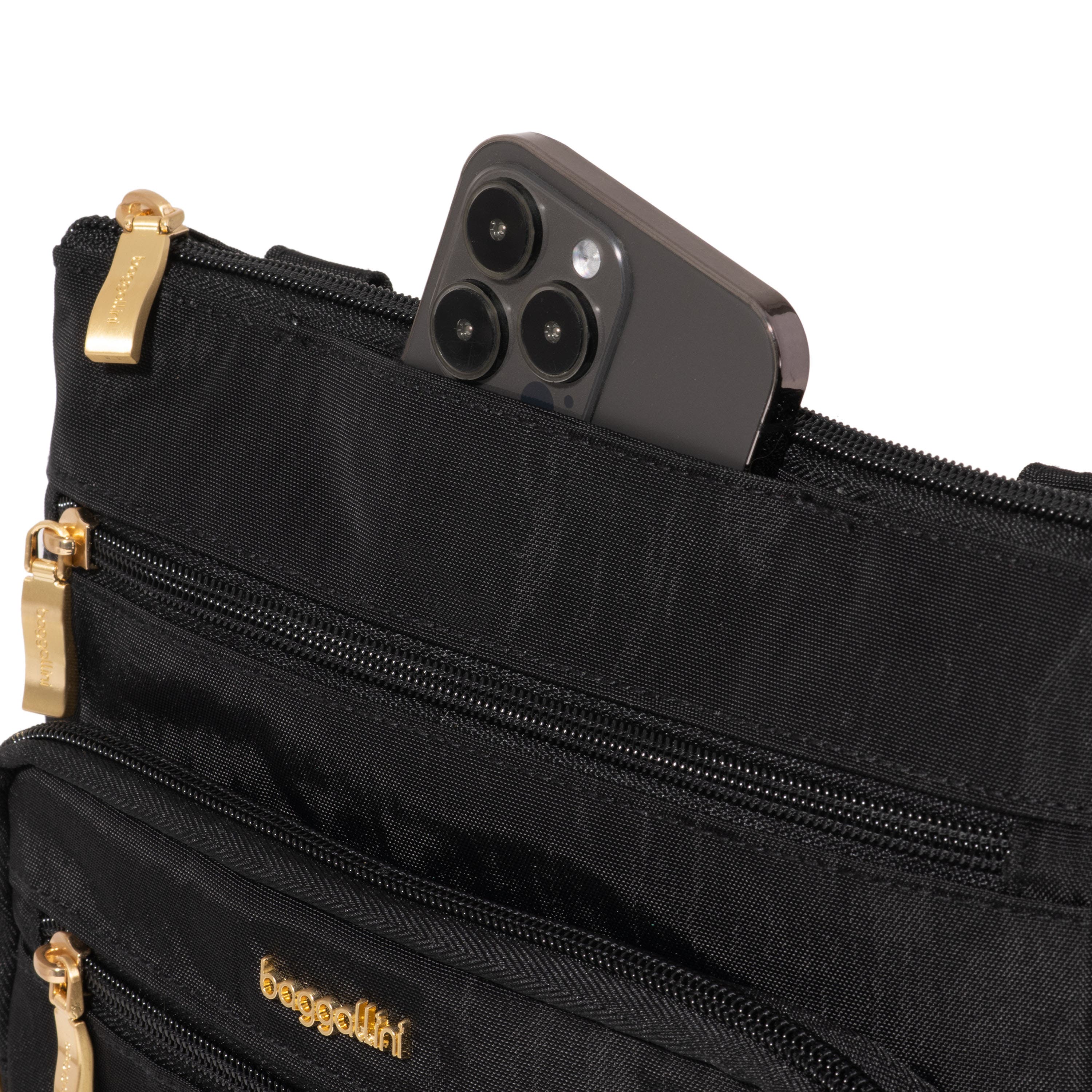 BAGGALLINI Out And About Crossbody Bag, Alternate, color, Black With Gold Hardware