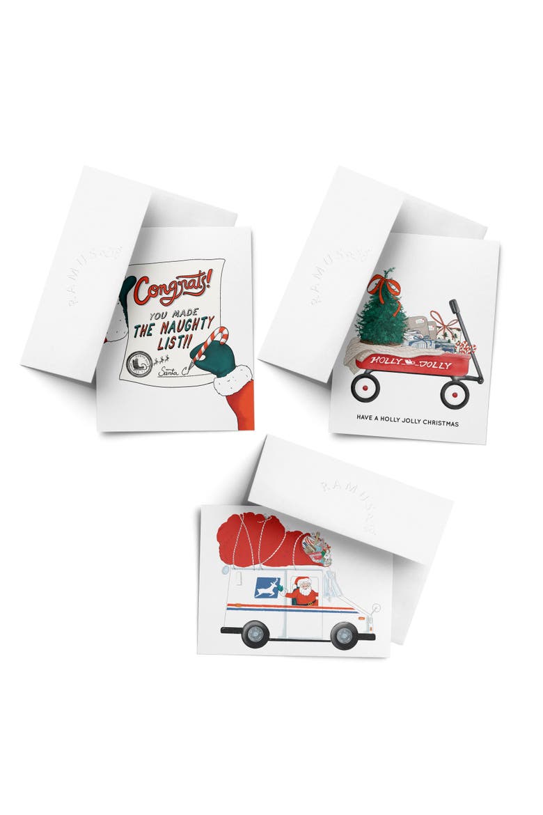 Christmas Wagon, Santa Delivery Man, Naughty List Winter/Holiday/Christmas Greeting Card Pack Sets, Main, color, Multi-Pack