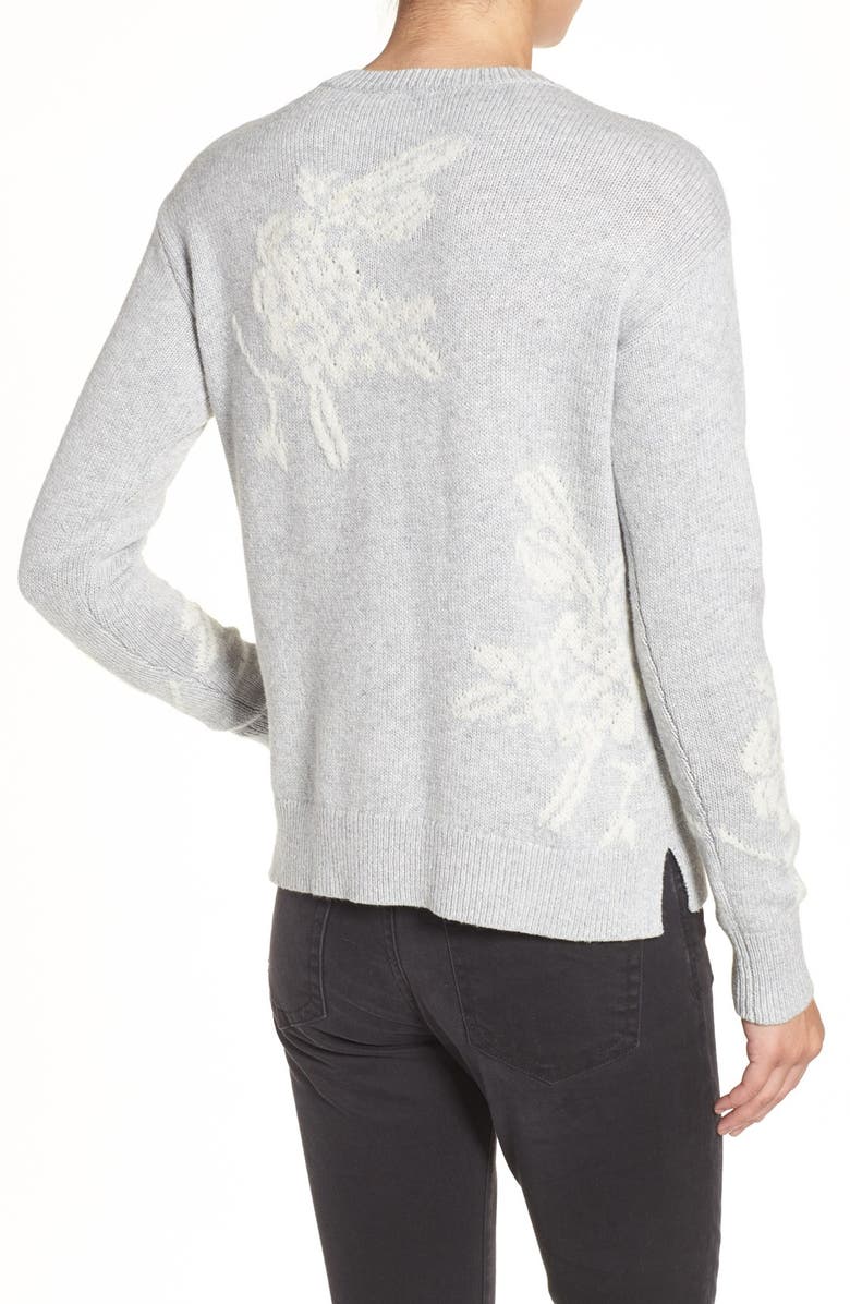 Halogen<sup>®</sup> Floral Intarsia Knit Sweater, Alternate, color, 