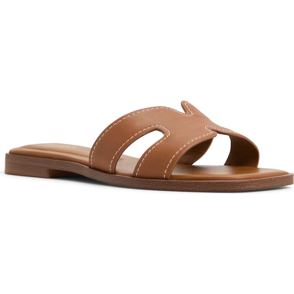 Shop Aldo Itsandal Slide Sandal In Medium Brown