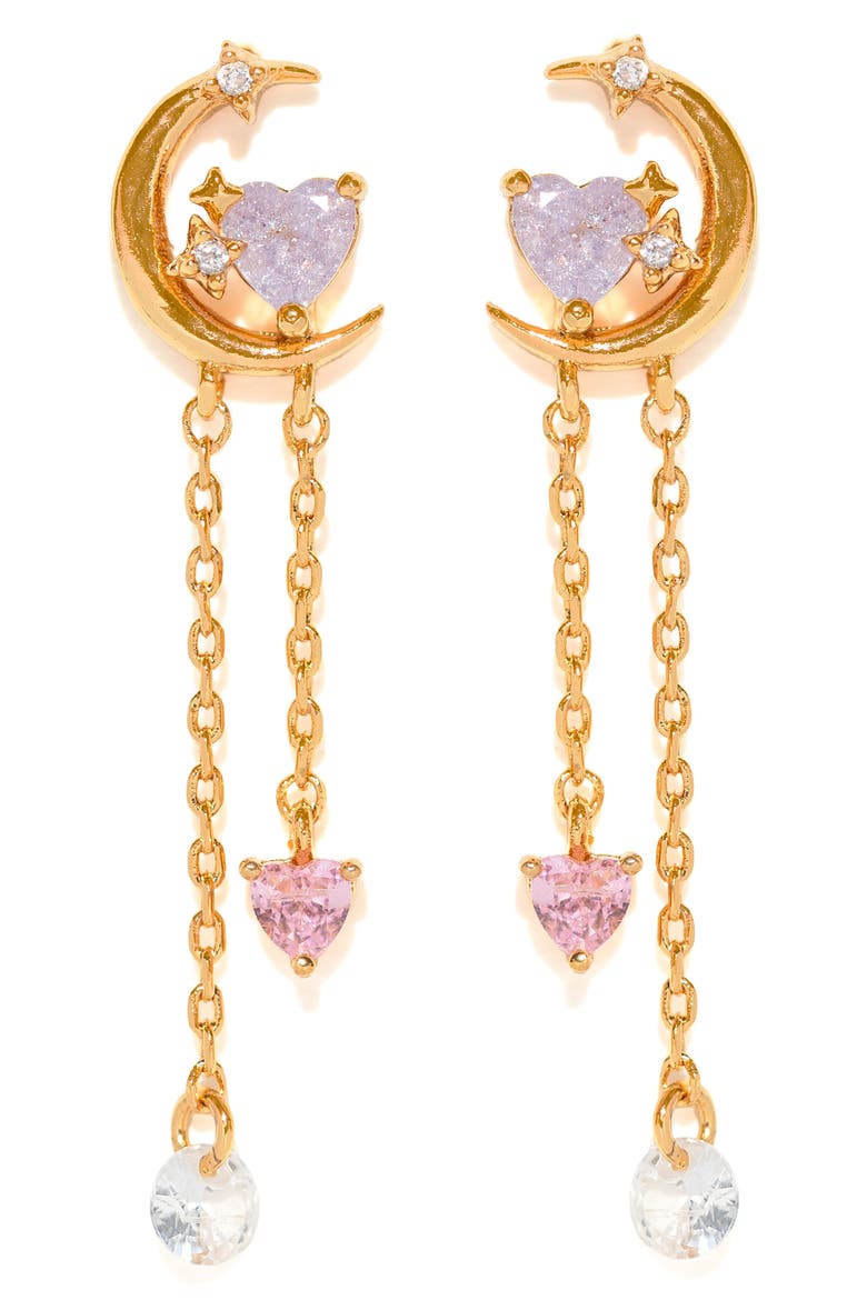 Cosmic Love Drop Earrings, Main, color, GOLD