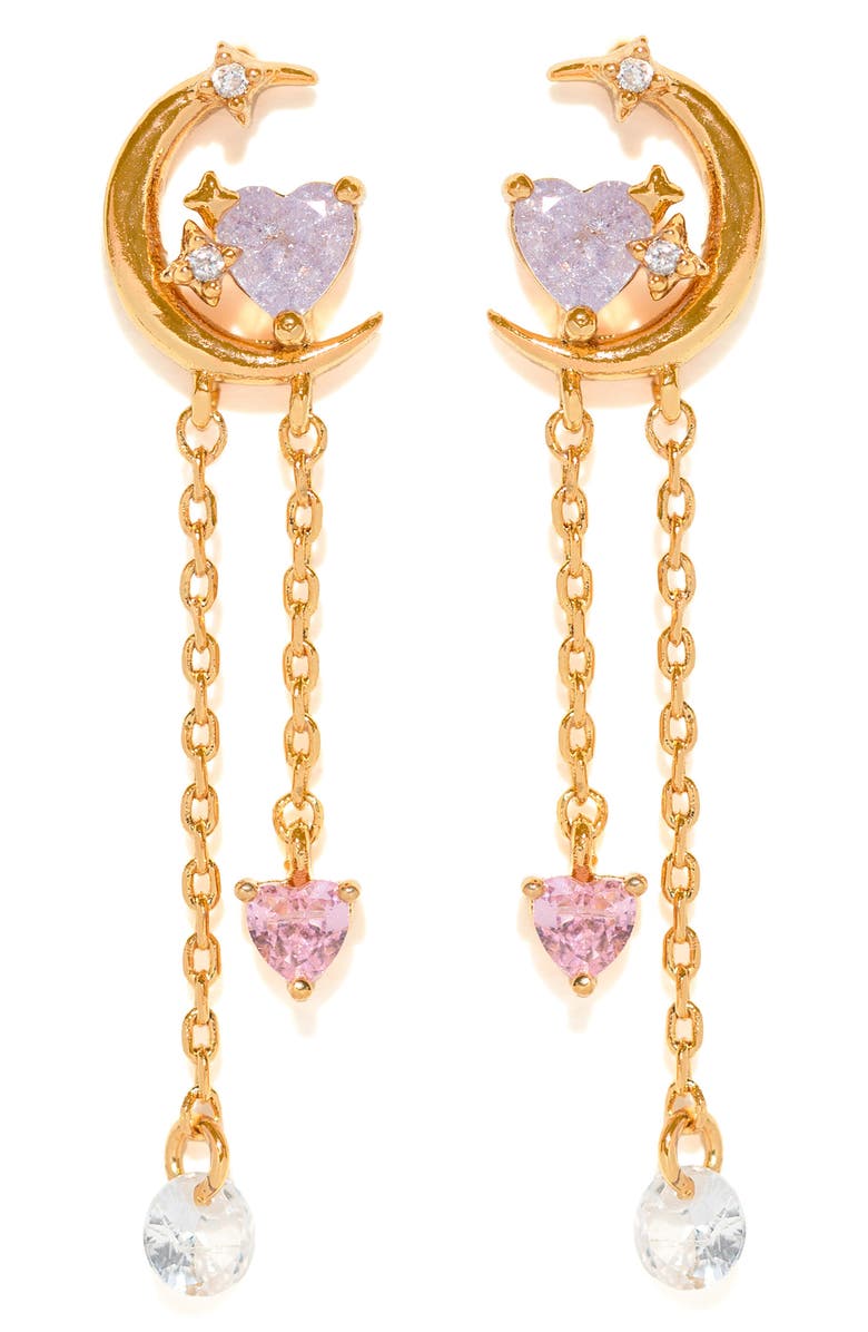 Girls Crew Cosmic Love Drop Earrings, Main, color, Gold
