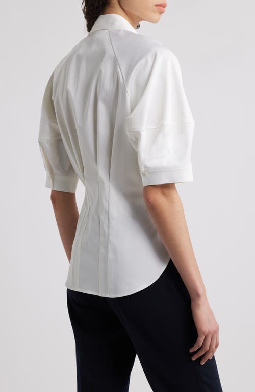 Hugo Boss Boss Belaurena Puff Elbow Sleeve Button-up Shirt In White