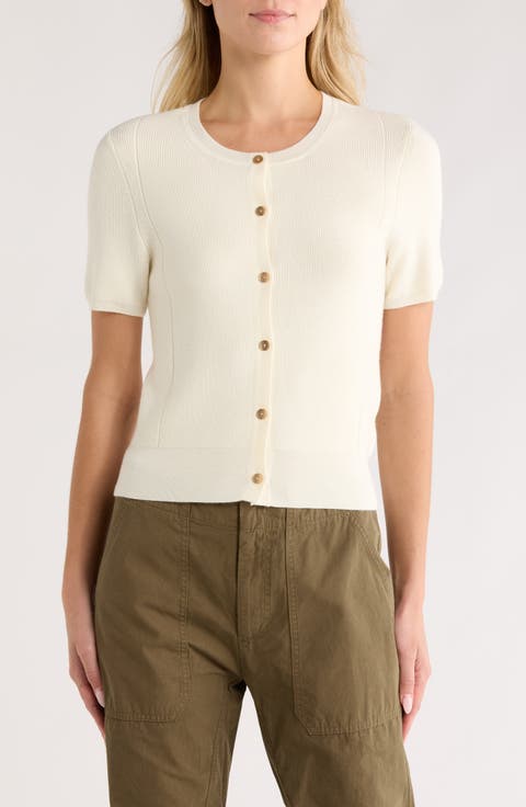 Michal Short Sleeve Crop Cardigan
